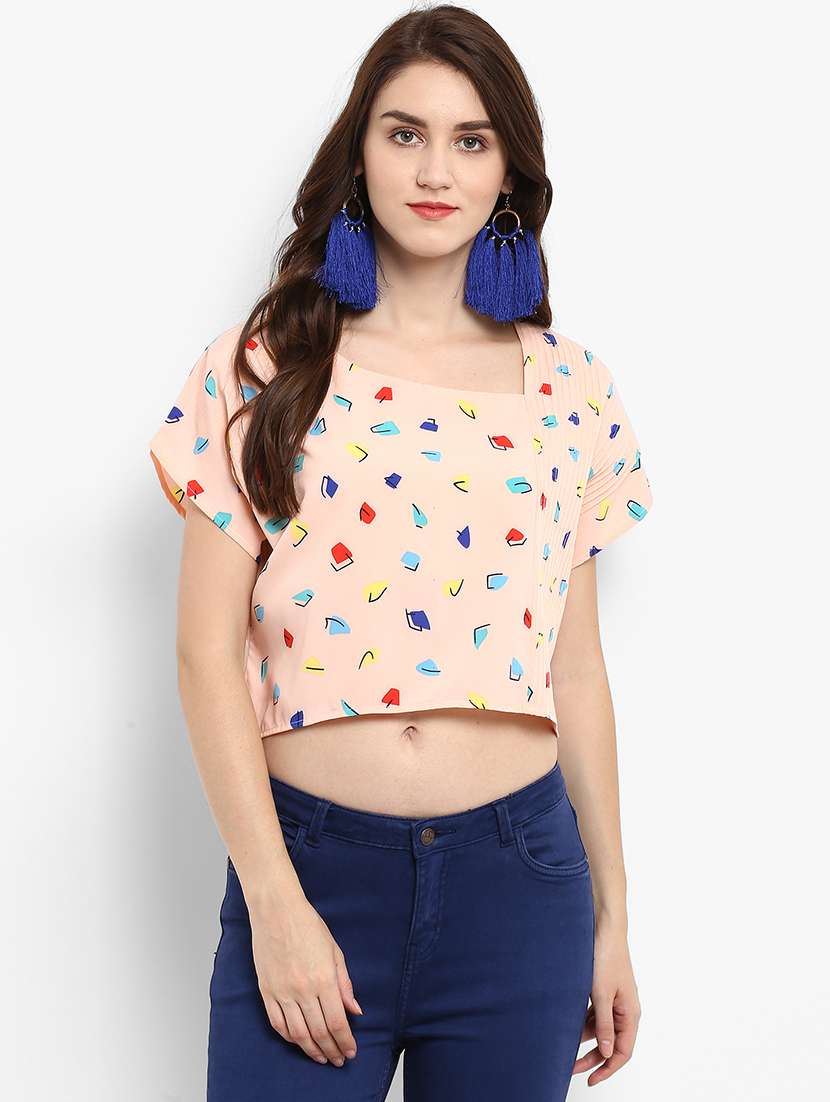 women printed crop top