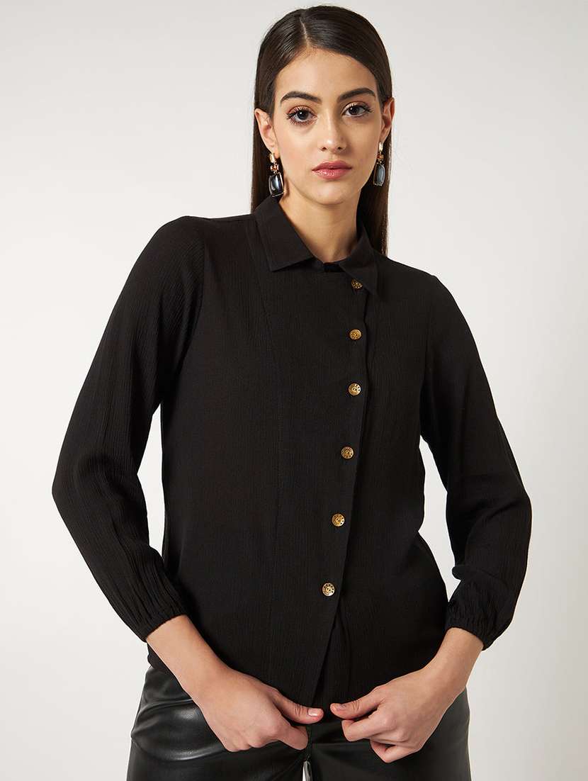 women solid shirt top
