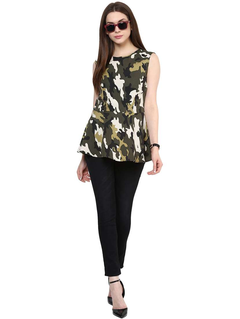 women camouflage sleeveless top - 21742518 -  Standard Image - 3