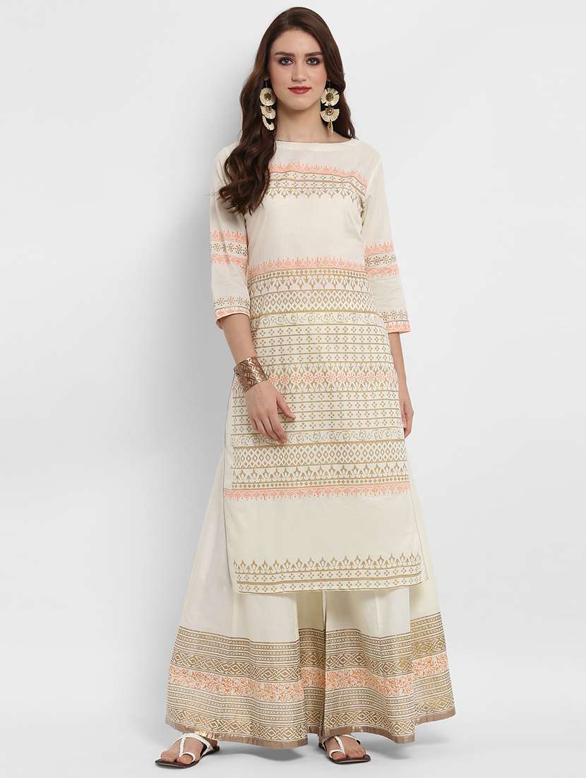 women printed mid irse flared palazzo - 21742533 -  Standard Image - 3