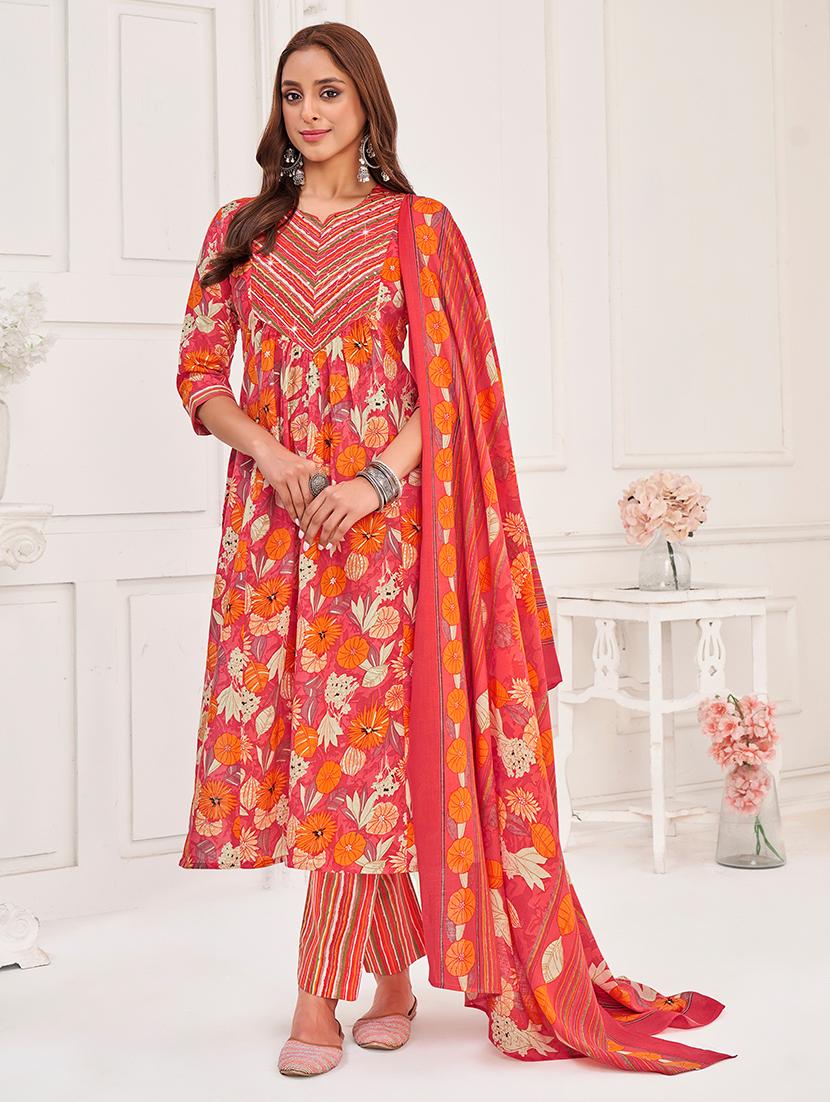 women printed kurta pant with dupatta set - 21742682 - Zoom Image - 0