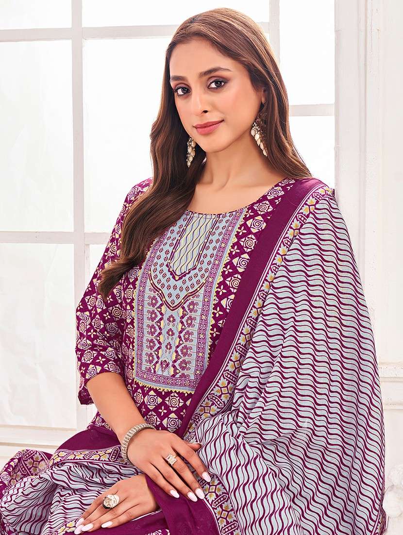 women printed kurta salwar with dupatta set - 21742686 - Standard Image - 3