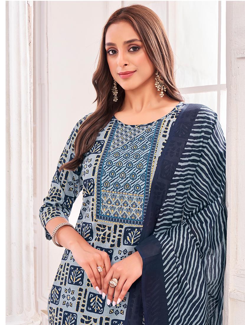 women printed kurta salwar with dupatta set - 21742688 - Standard Image - 3