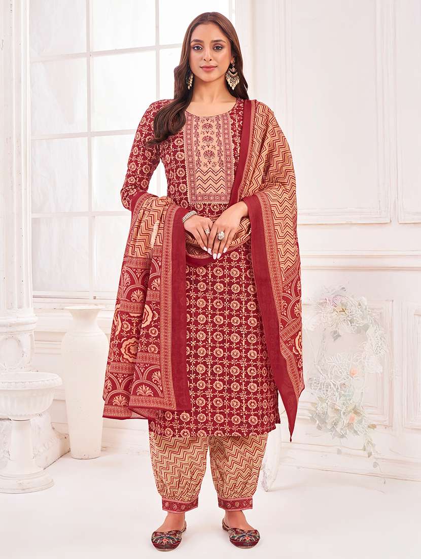 women printed kurta salwar with dupatta set - 21742690 - Zoom Image - 0