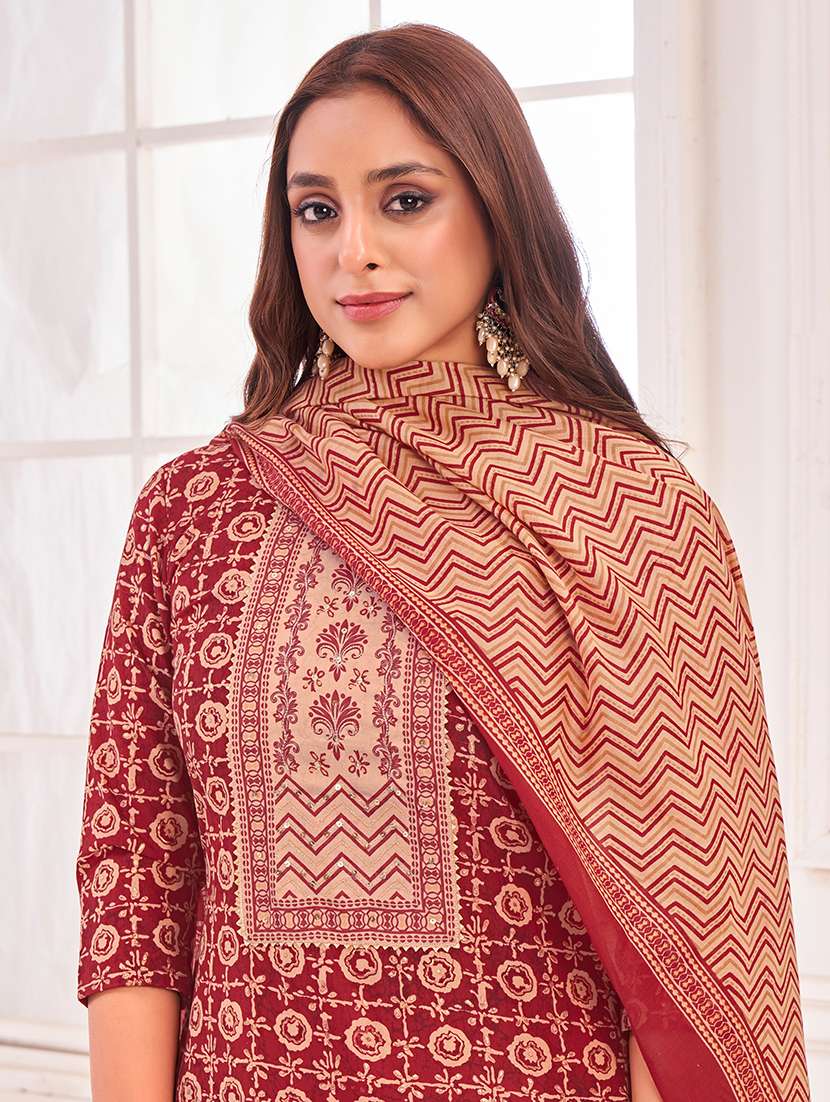 women printed kurta salwar with dupatta set - 21742690 - Standard Image - 3