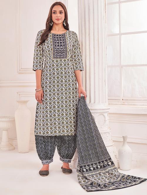 women printed kurta salwar with dupatta set - 21742691 - Standard Image - 0