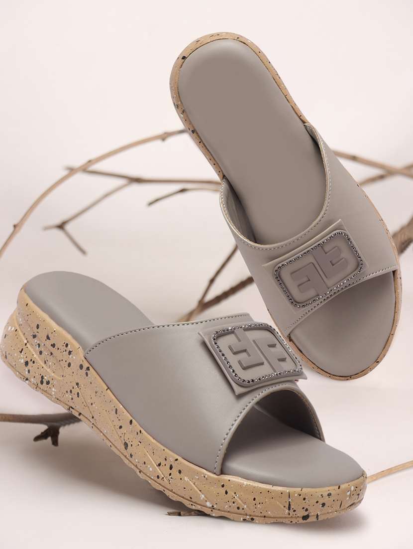 women grey slip on wedge - 21742749 -  Zoom Image - 0