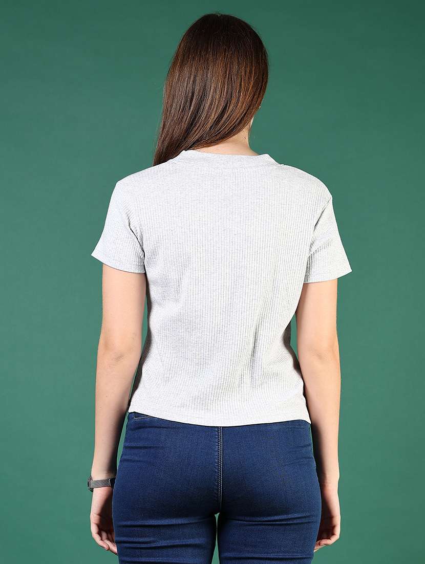 women solid short sleeve slim fit t-shirt - 21742776 -  Standard Image - 3