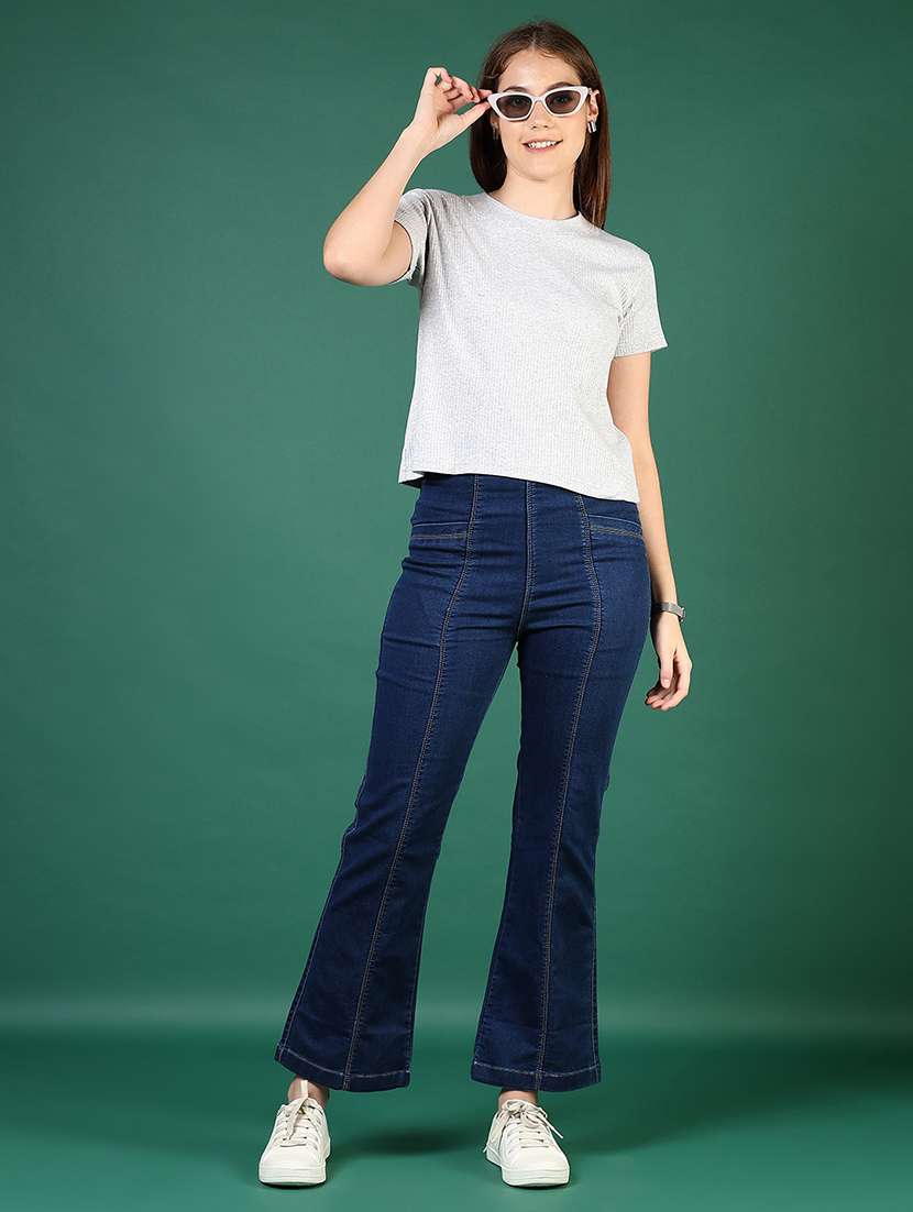 women solid short sleeve slim fit t-shirt - 21742776 -  Standard Image - 5