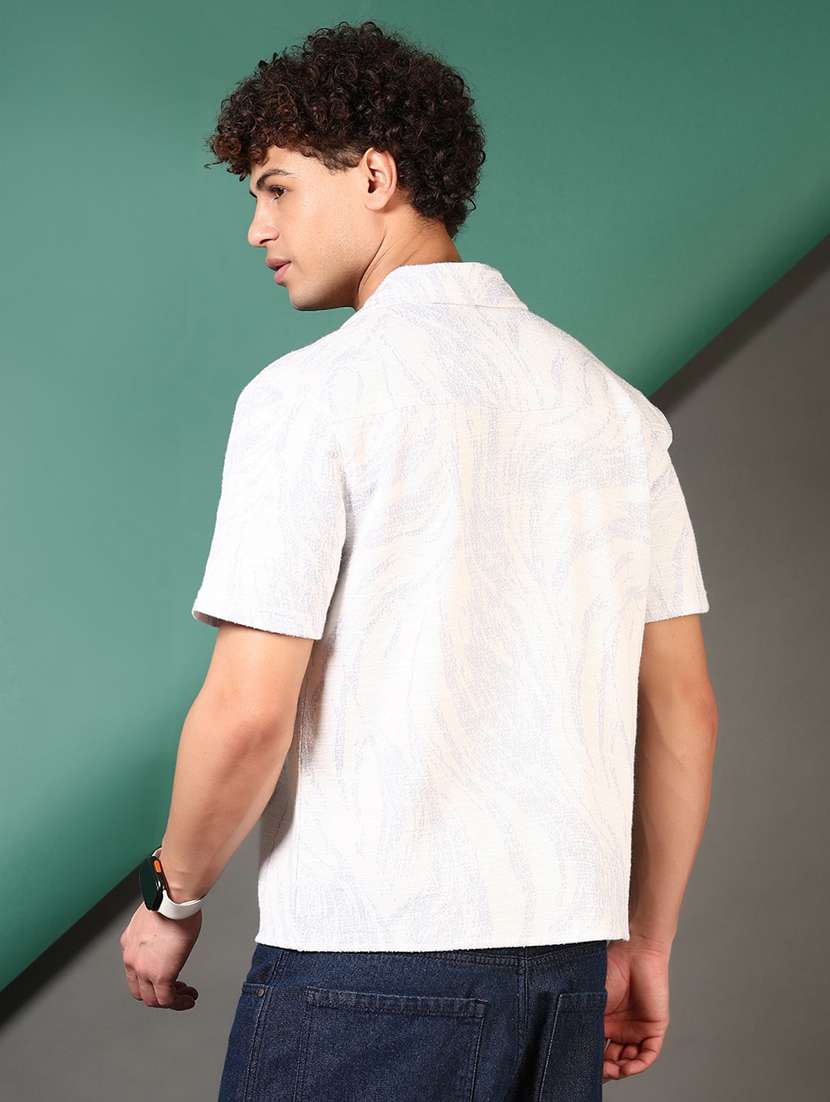 men self design short sleeve regular fit casual shirt - 21742792 -  Standard Image - 3