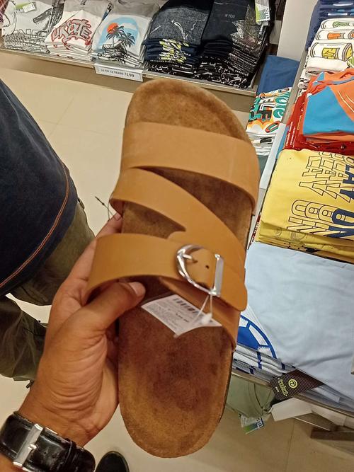 tan synthetic flip flops - 21742814 - Standard Image - 0