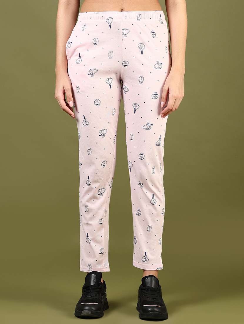 women printed low rise loungewear pajamas