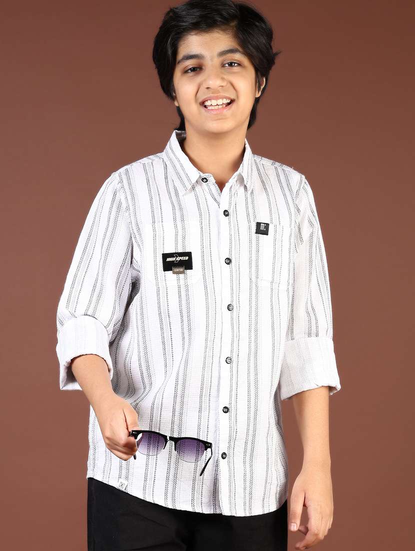 boys striped collared casual shirt - 21742832 - Zoom Image - 0