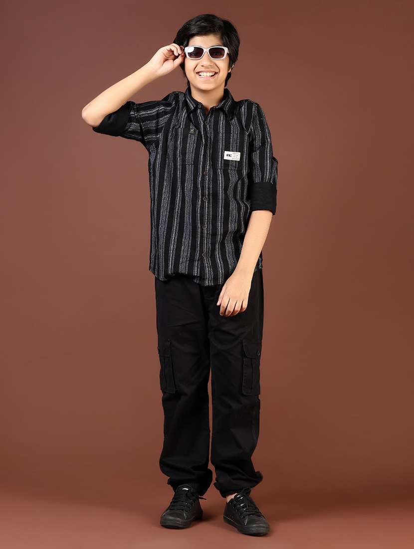 boys striped collared casual shirt - 21742834 -  Standard Image - 5