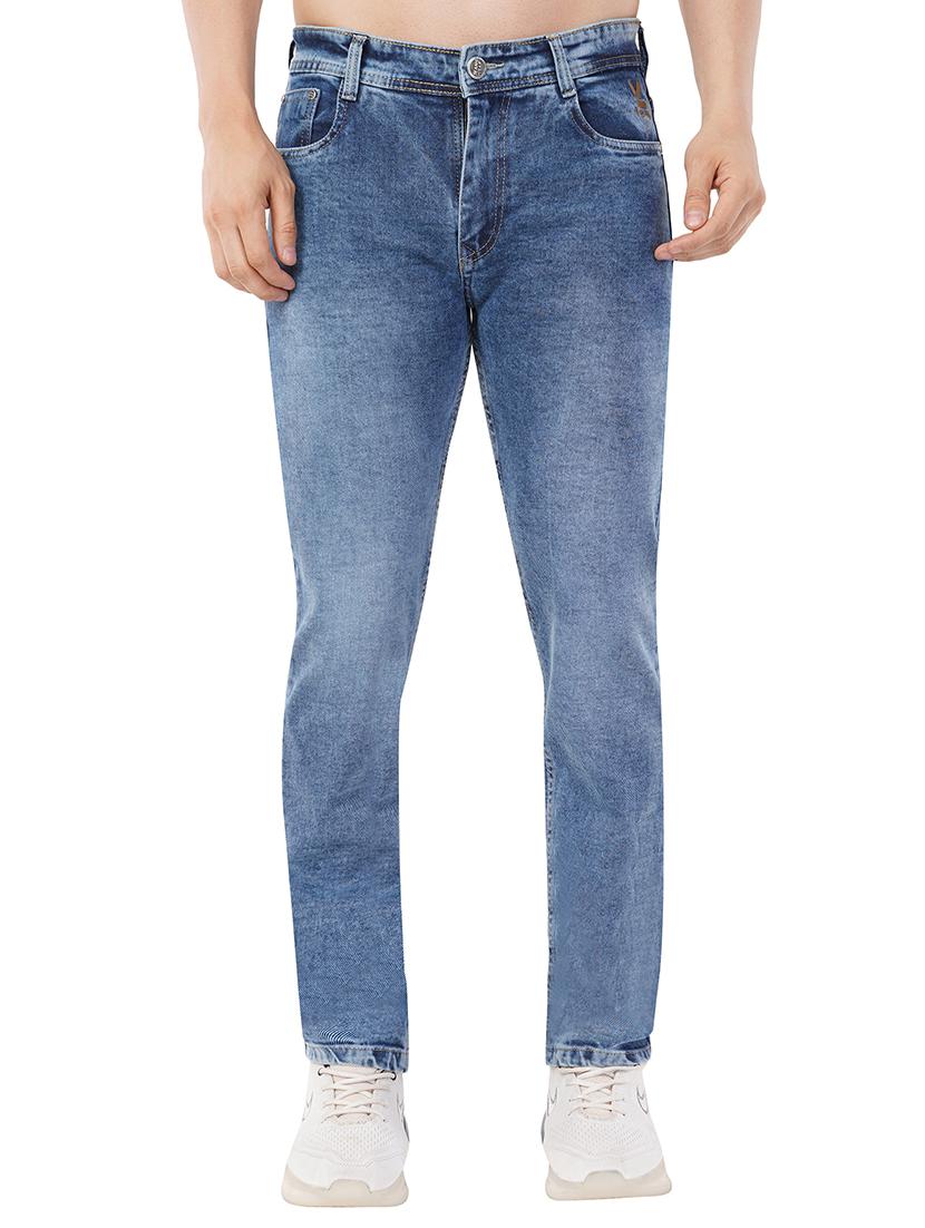 men light blue washed denim jeans