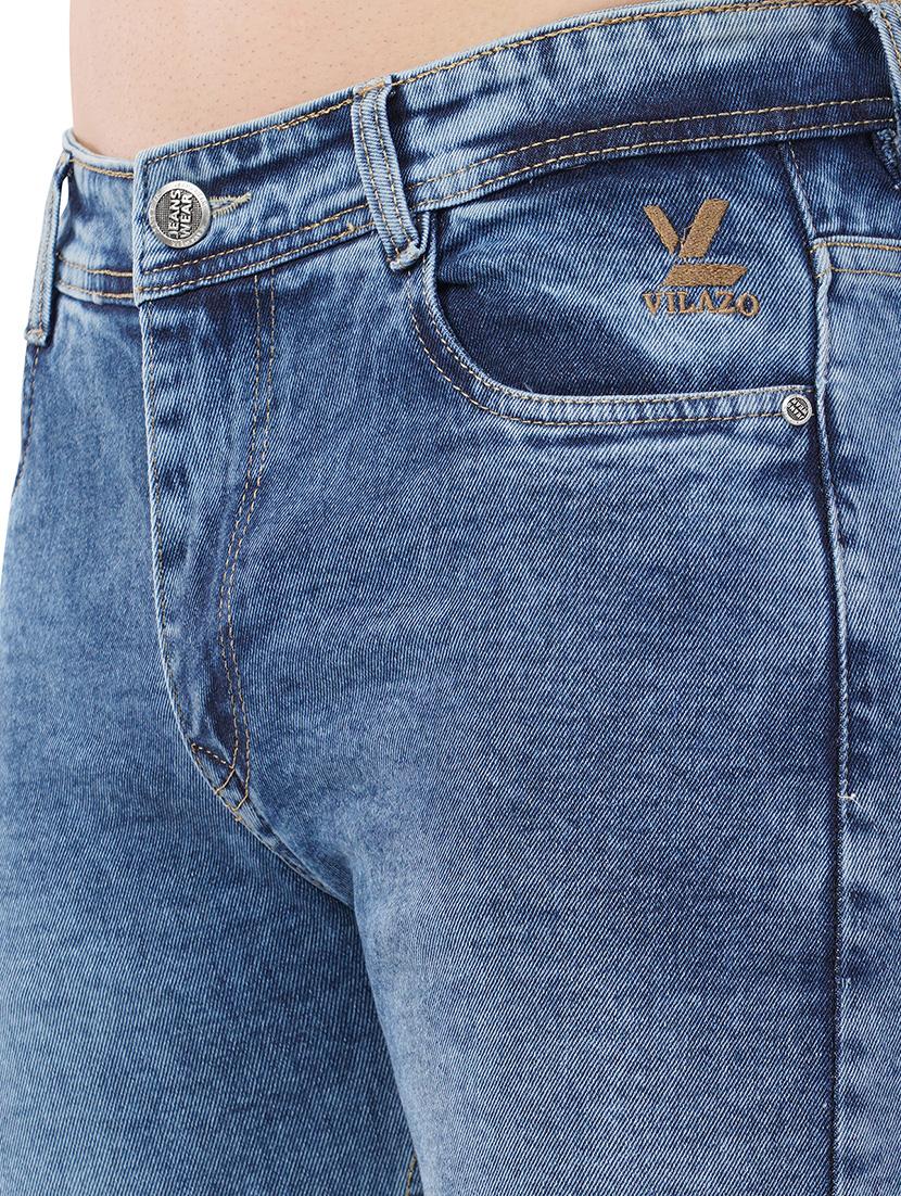 men light blue washed denim jeans - 21742869 - Standard Image - 5