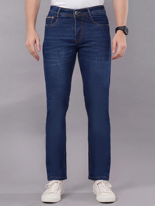 men blue washed denim jeans - 21742870 -  Standard Image - 0