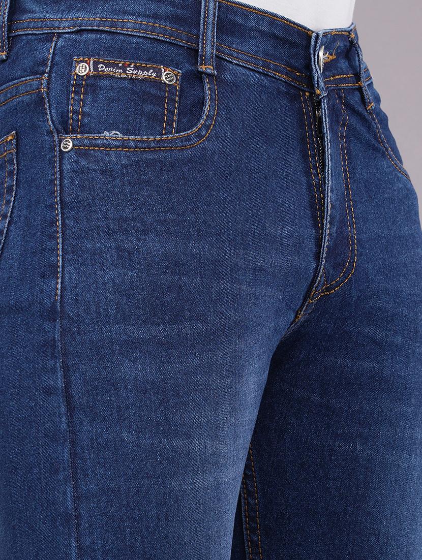 men blue washed denim jeans - 21742870 - Standard Image - 5