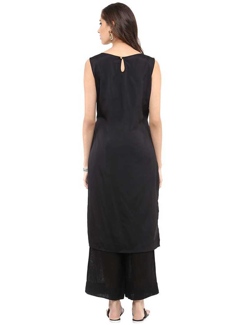 women color block round neck kurta - 21742955 - Standard Image - 3