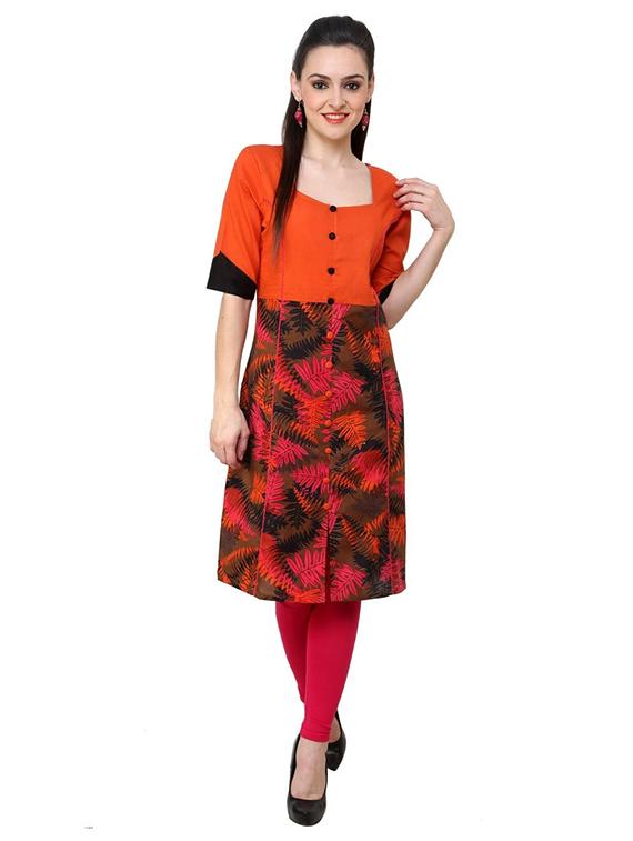 women printed round neck kurta - 21742982 - Zoom Image - 0