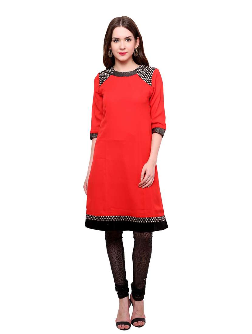 women printed round neck a-line kurta