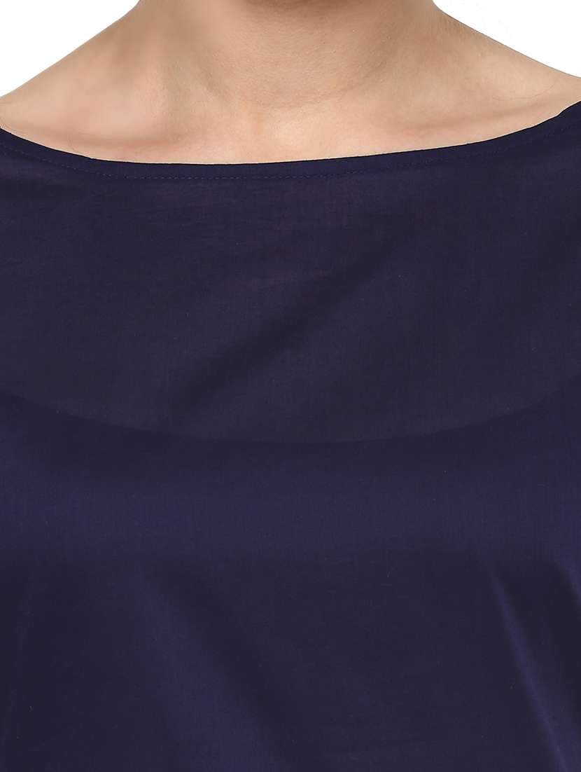 women pink solid round neck straight kurta - 21743077 - Standard Image - 3