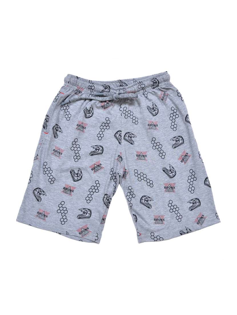 boys printed mid rise shorts