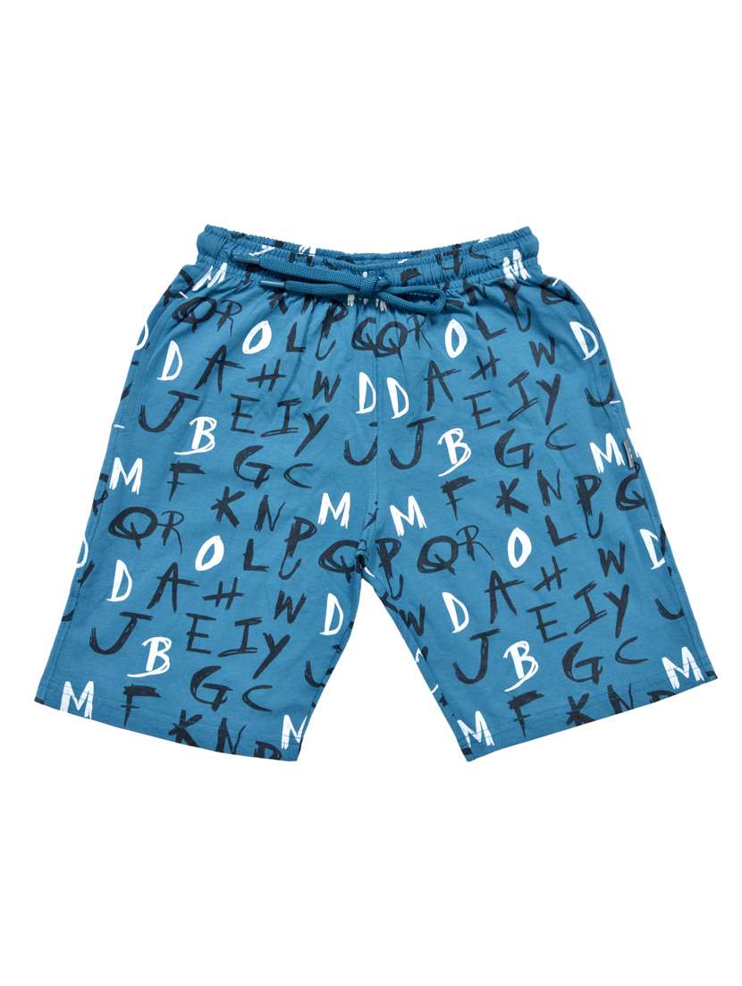 boys printed mid rise shorts
