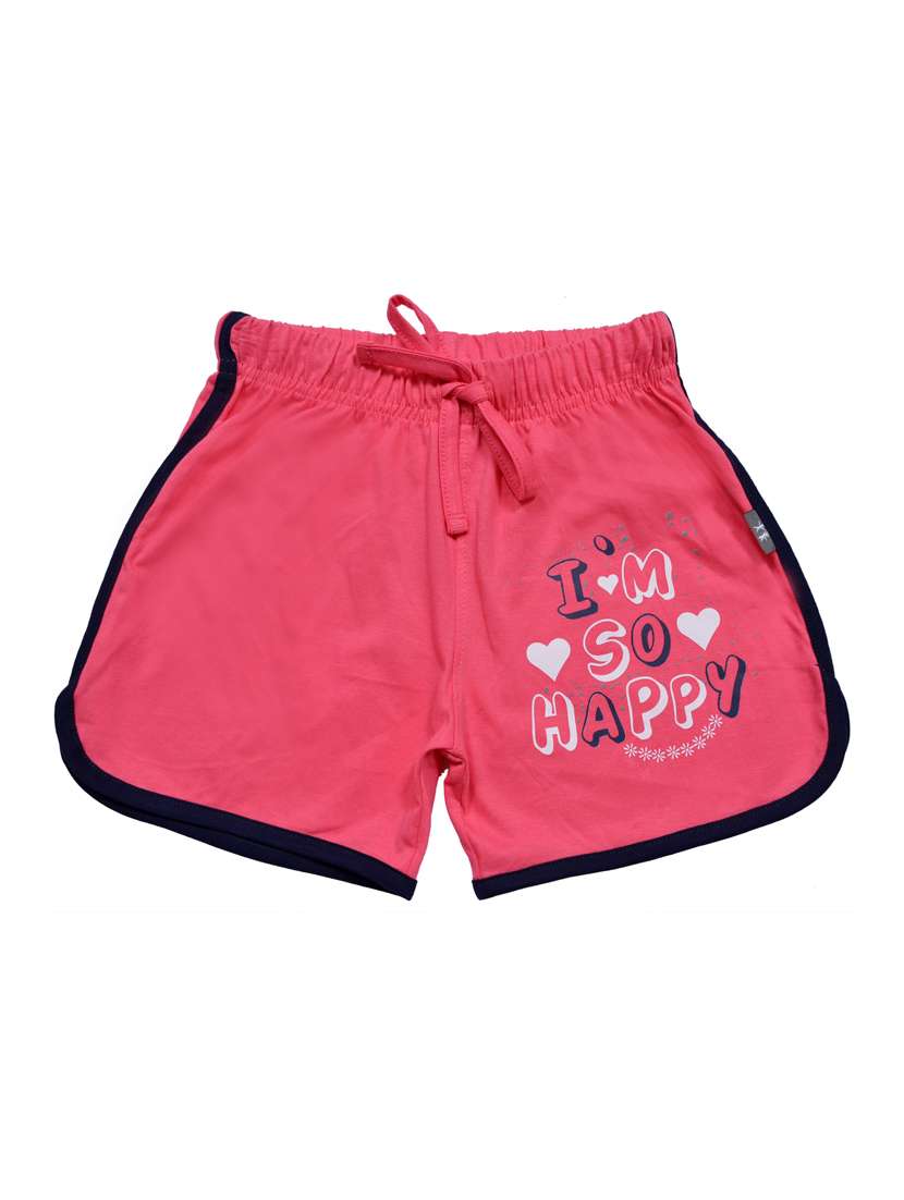 girls placement print mid rise shorts