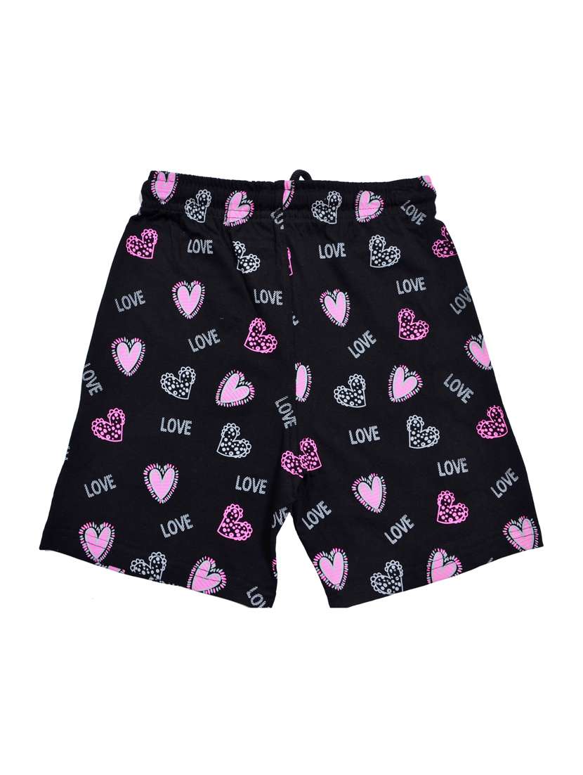 girls printed mid rise shorts