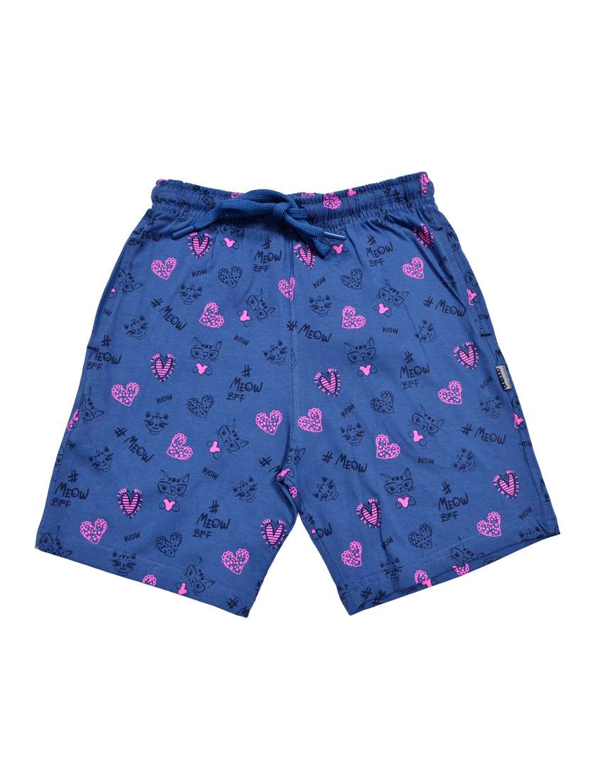 girls printed mid rise shorts