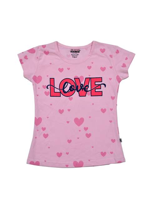 girls printed round neck tee - 21743176 -  Standard Image - 0