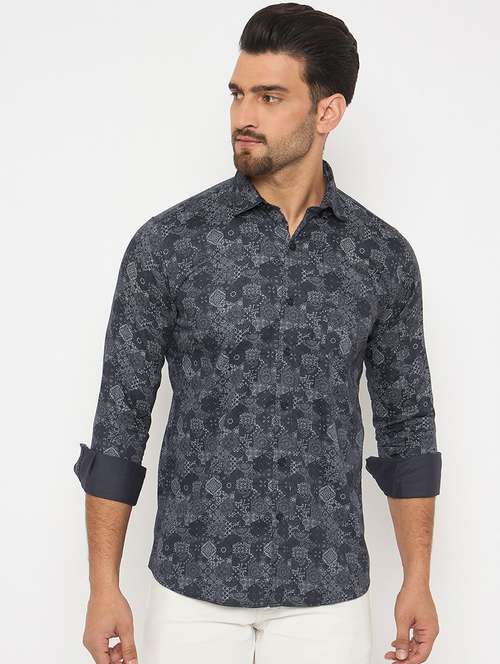 men long sleeves printed casual shirt - 21743187 -  Standard Image - 0