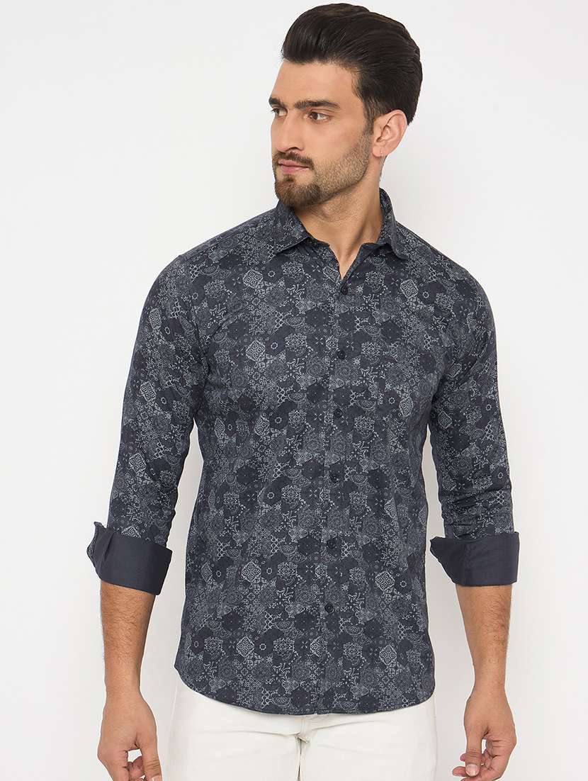 men long sleeves printed casual shirt - 21743187 -  Zoom Image - 0