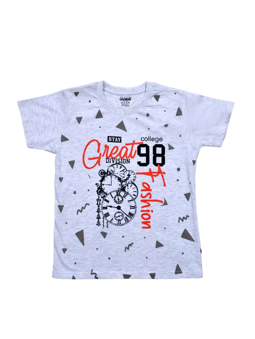 boys printed round neck t-shirt - 21743230 - Zoom Image - 0