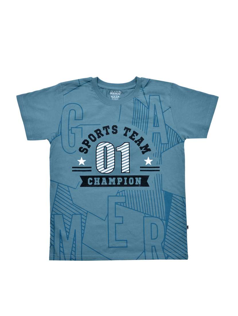 boys printed round neck t-shirt - 21743231 - Zoom Image - 0