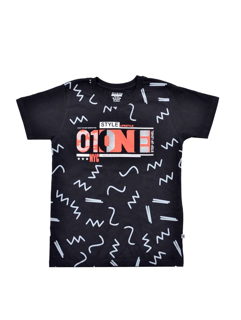 boys printed round neck t-shirt - 21743232 - Zoom Image - 0