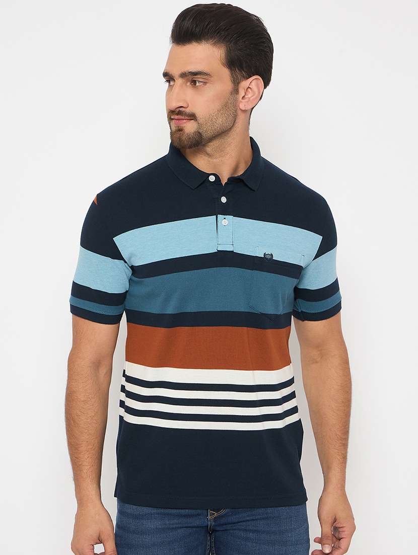 men short sleeves color block polo t-shirt