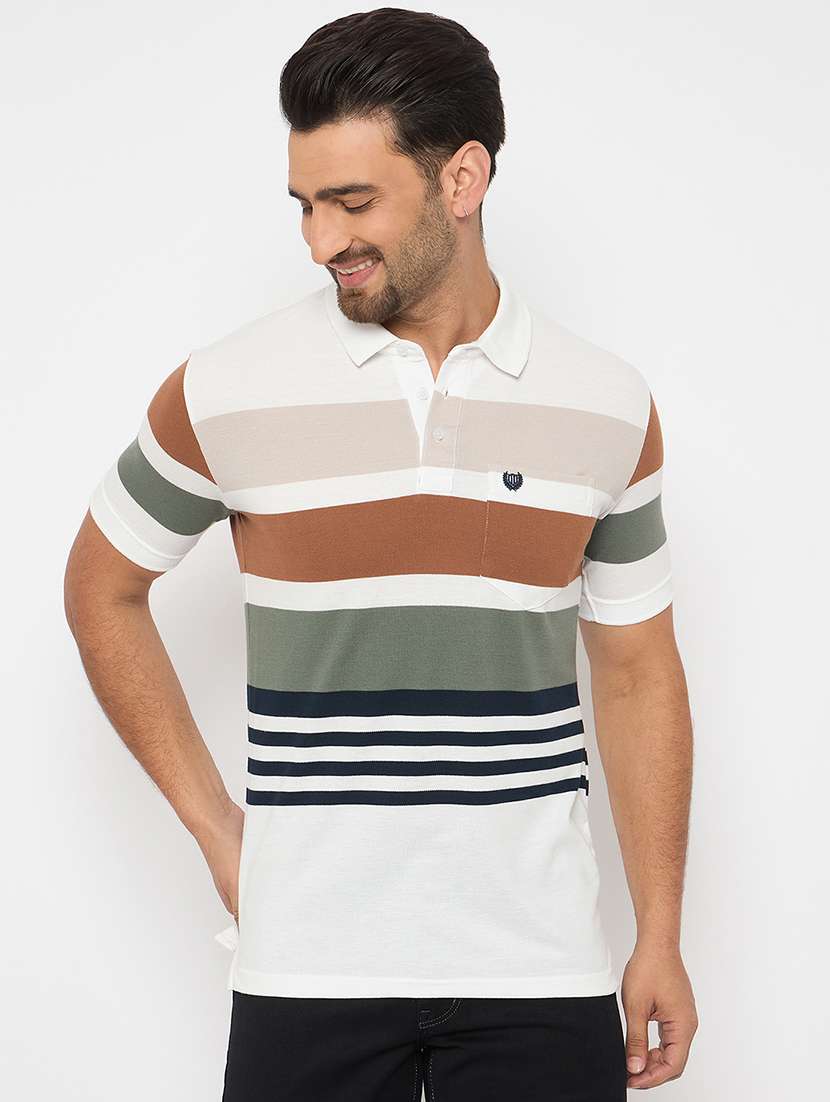 men short sleeves color block polo t-shirt