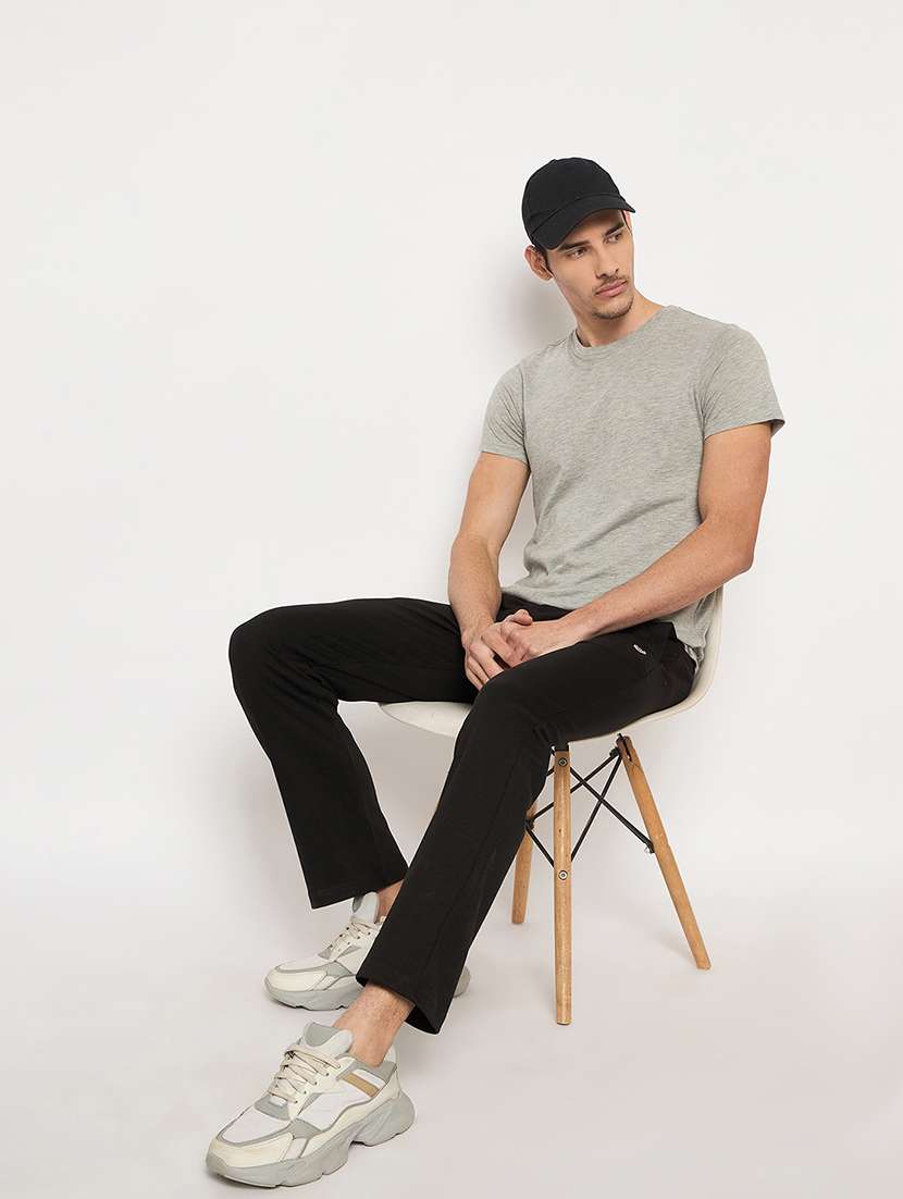 men solid mid rise track pant - 21743281 - Standard Image - 3