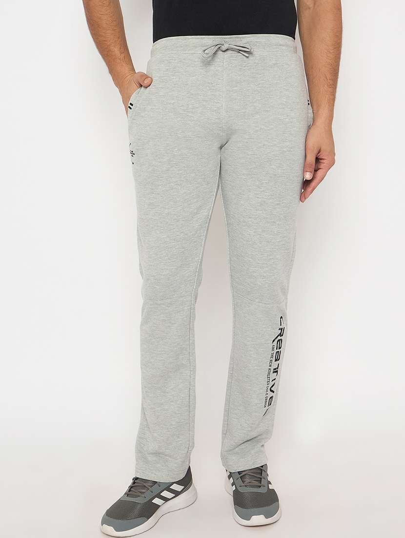 Men Solid Mid Rise Track Pant
