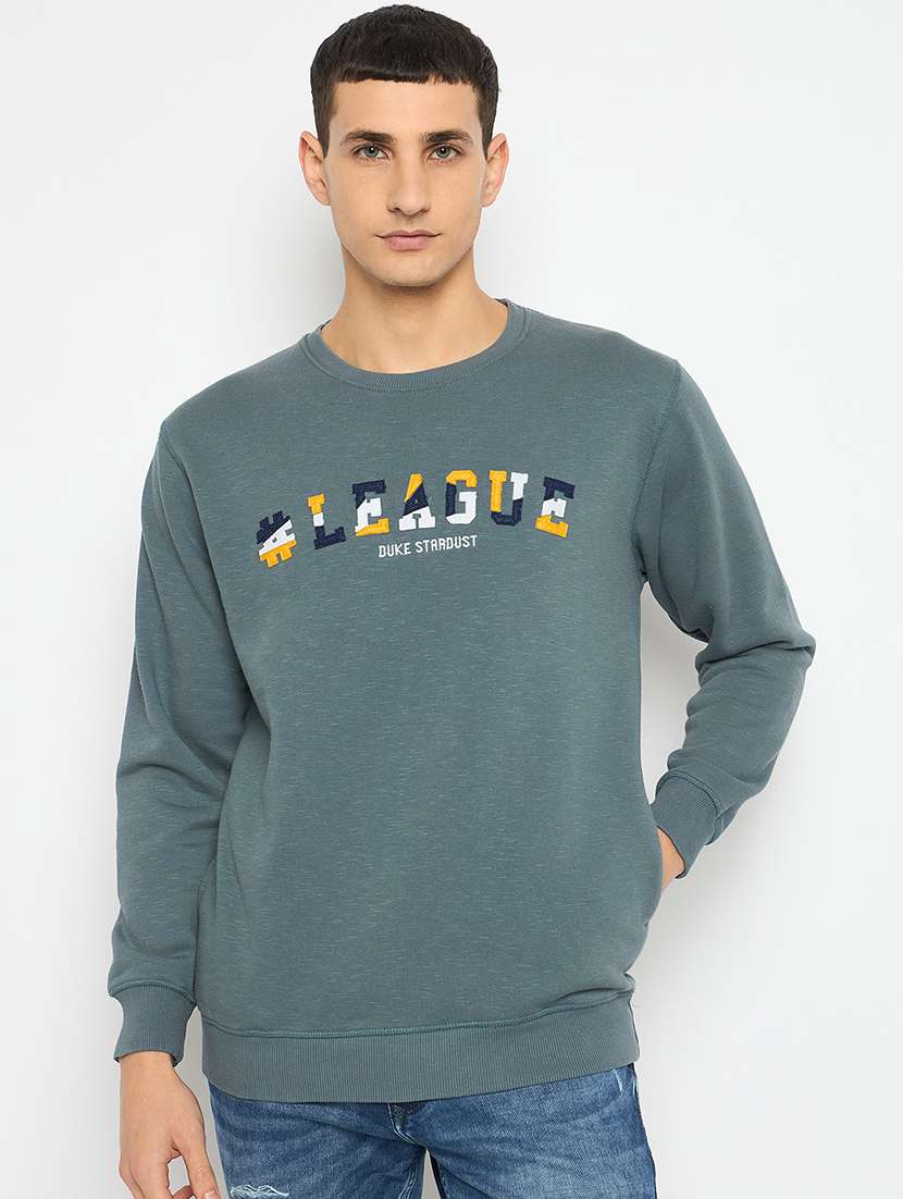 men chest print long sleeve sweatshirt