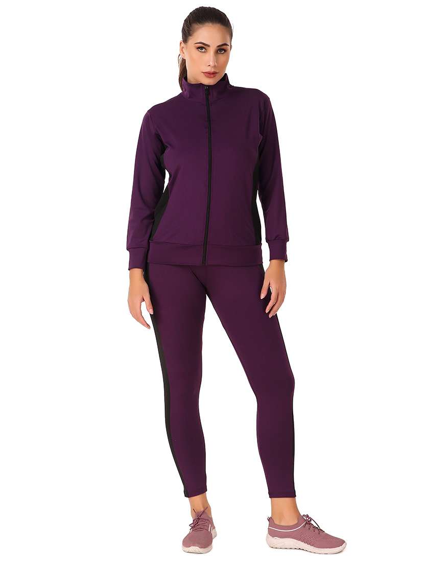 women purple color block active wear co-ords set - 21743327 - Zoom Image - 0
