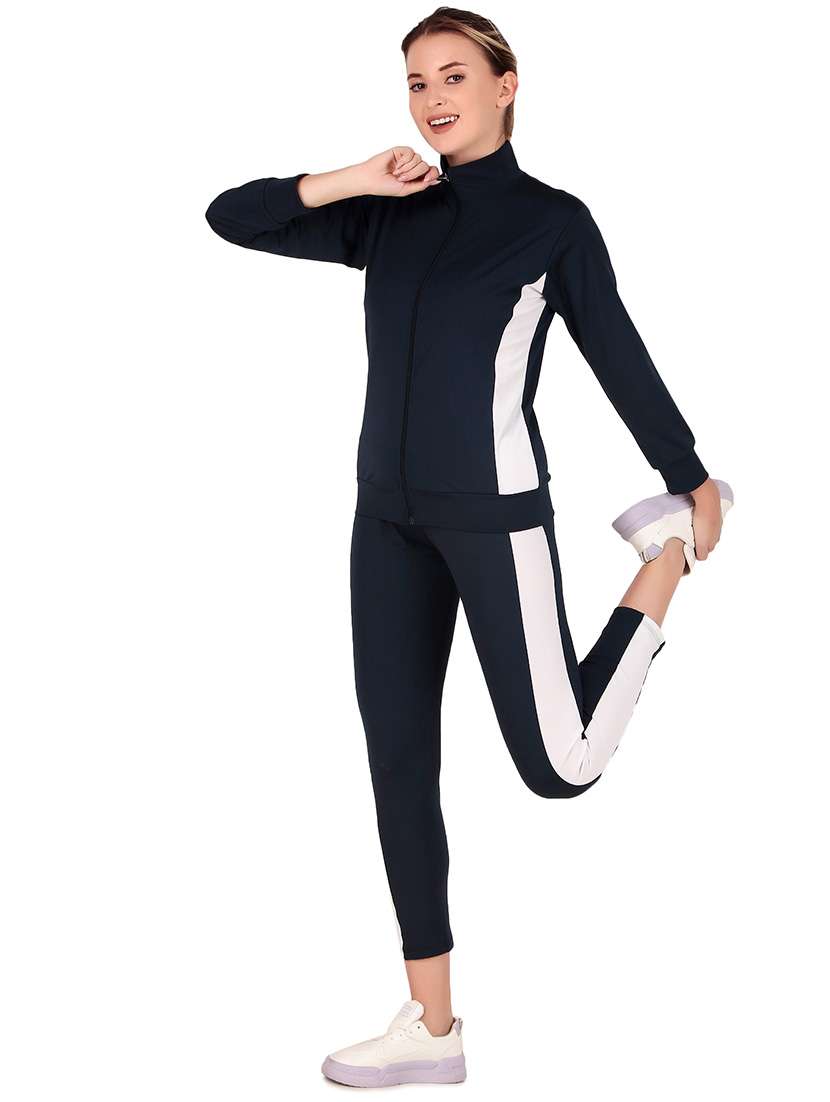 women black color block active wear co-ords set - 21743334 -  Standard Image - 3