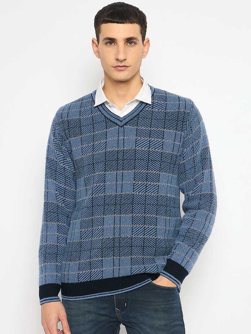 men long sleeves self design pullover
