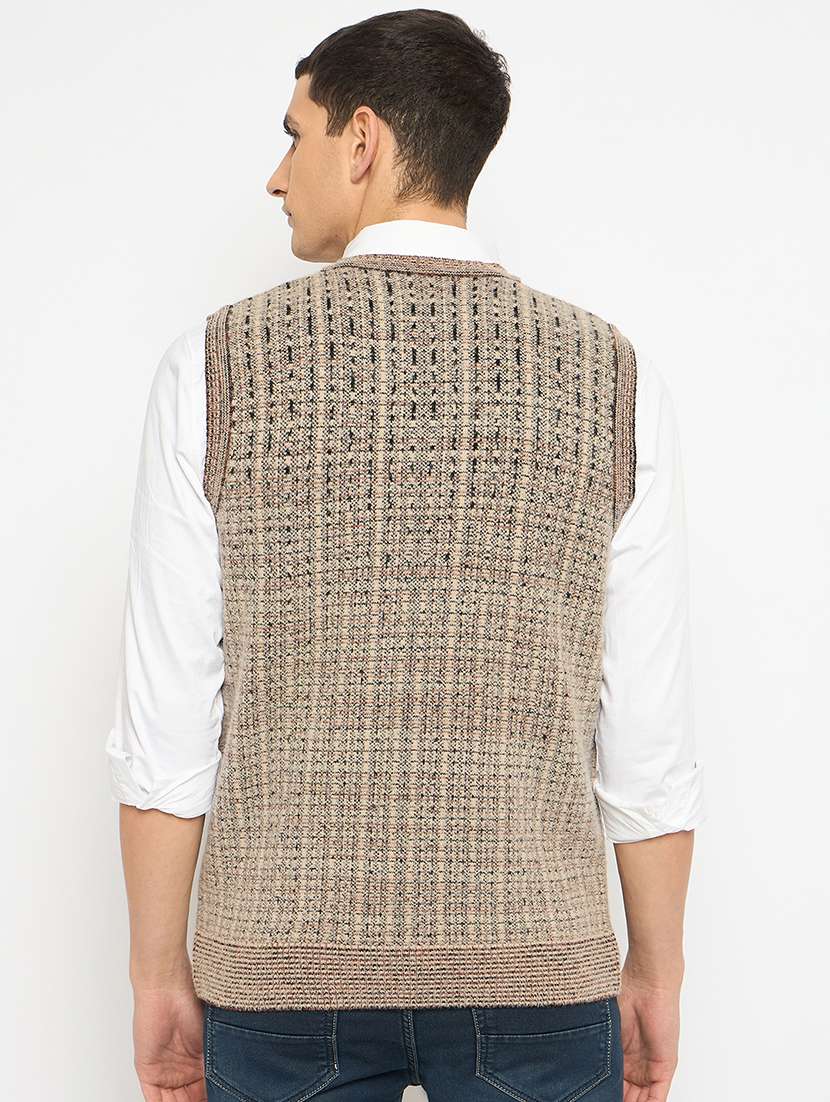 men v-neck self design pullover - 21743336 -  Standard Image - 3