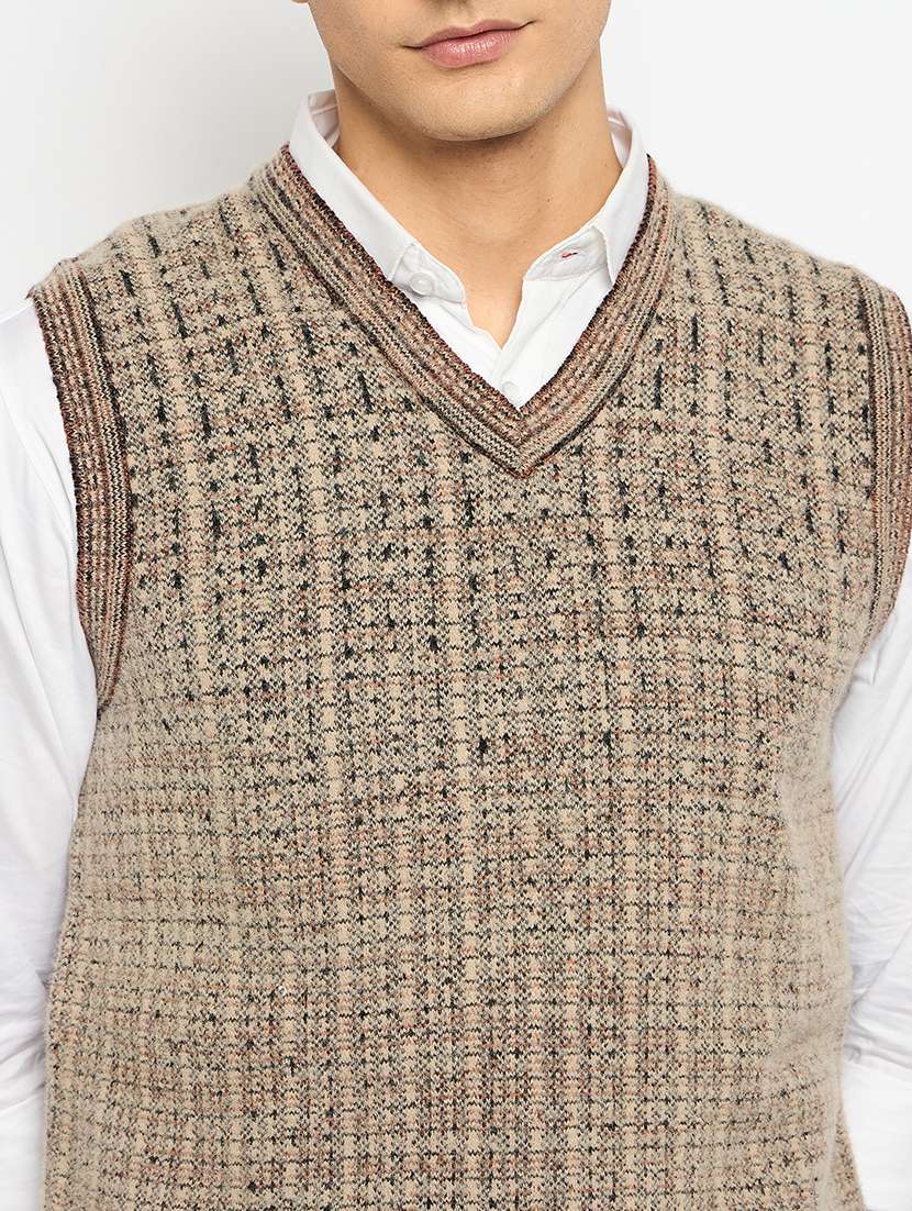 men v-neck self design pullover - 21743336 -  Standard Image - 5