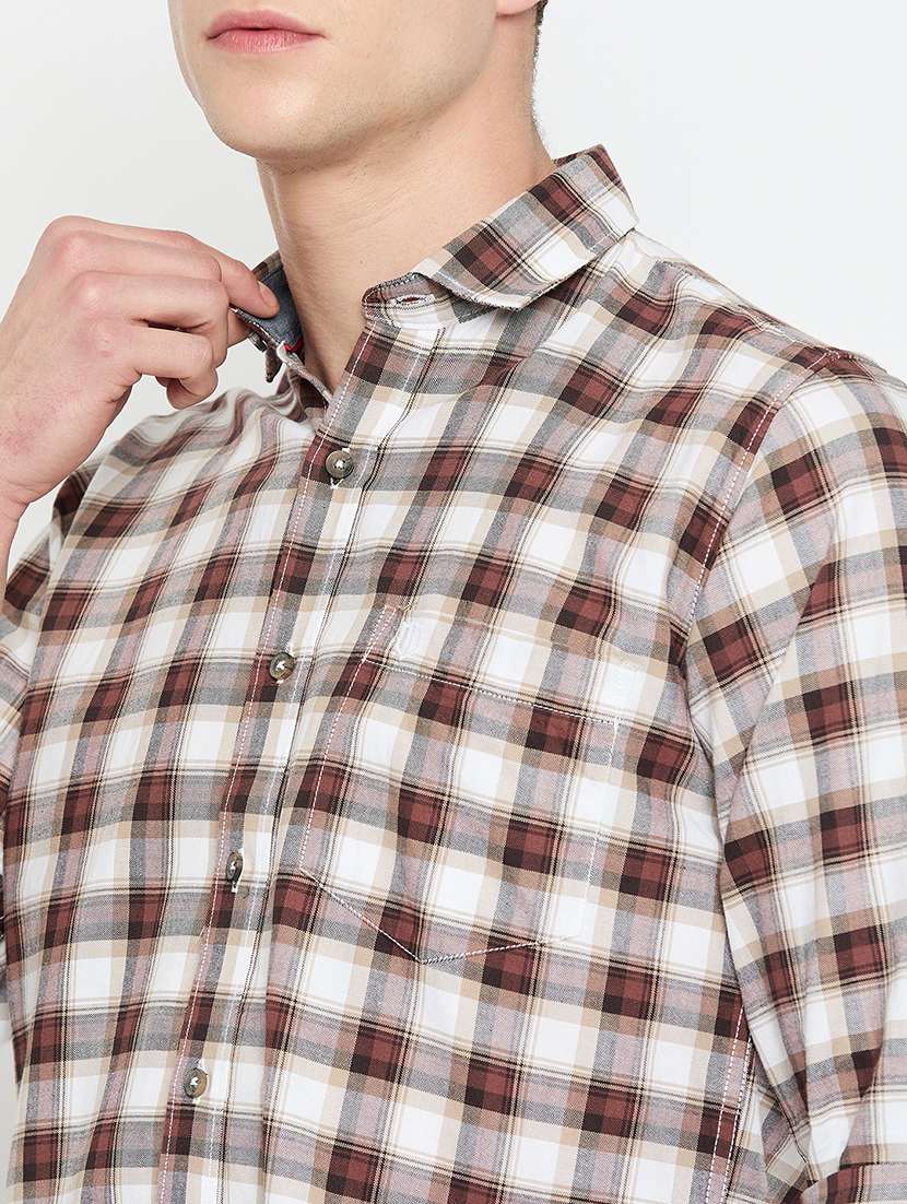 men long sleeves checkered casual shirt - 21743339 - Standard Image - 5
