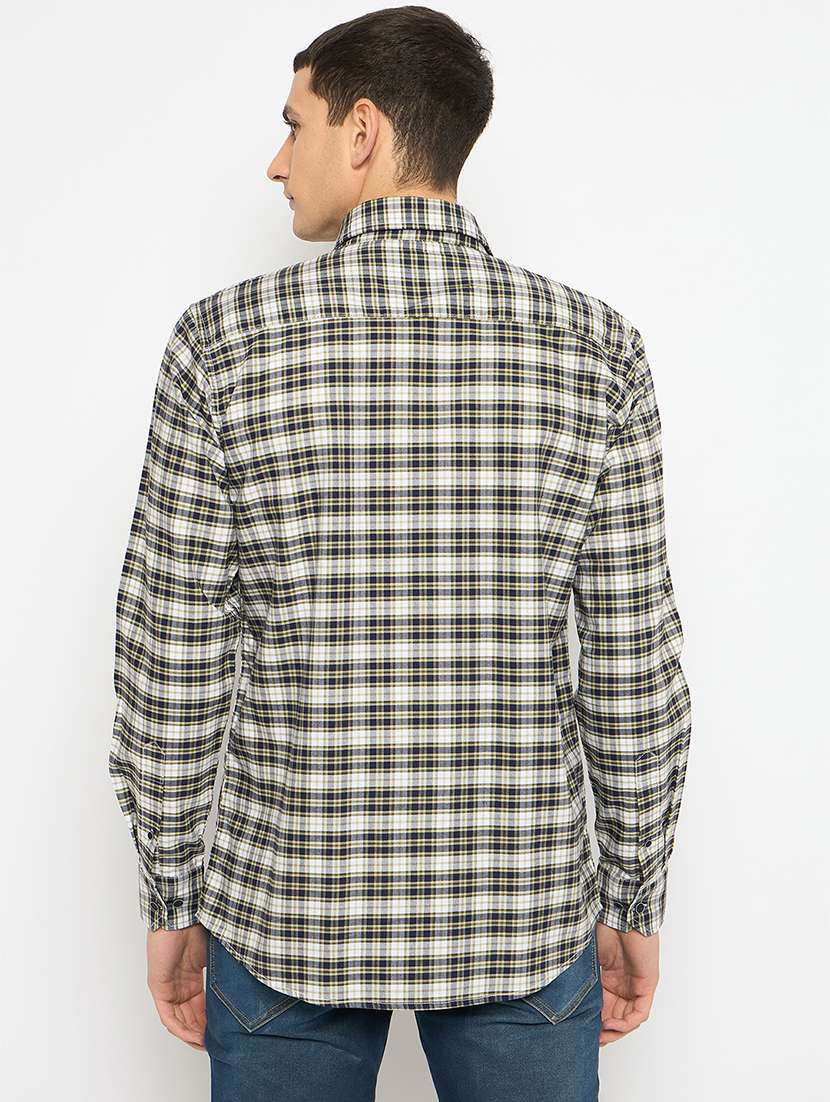 men long sleeves checkered casual shirt - 21743342 -  Standard Image - 3