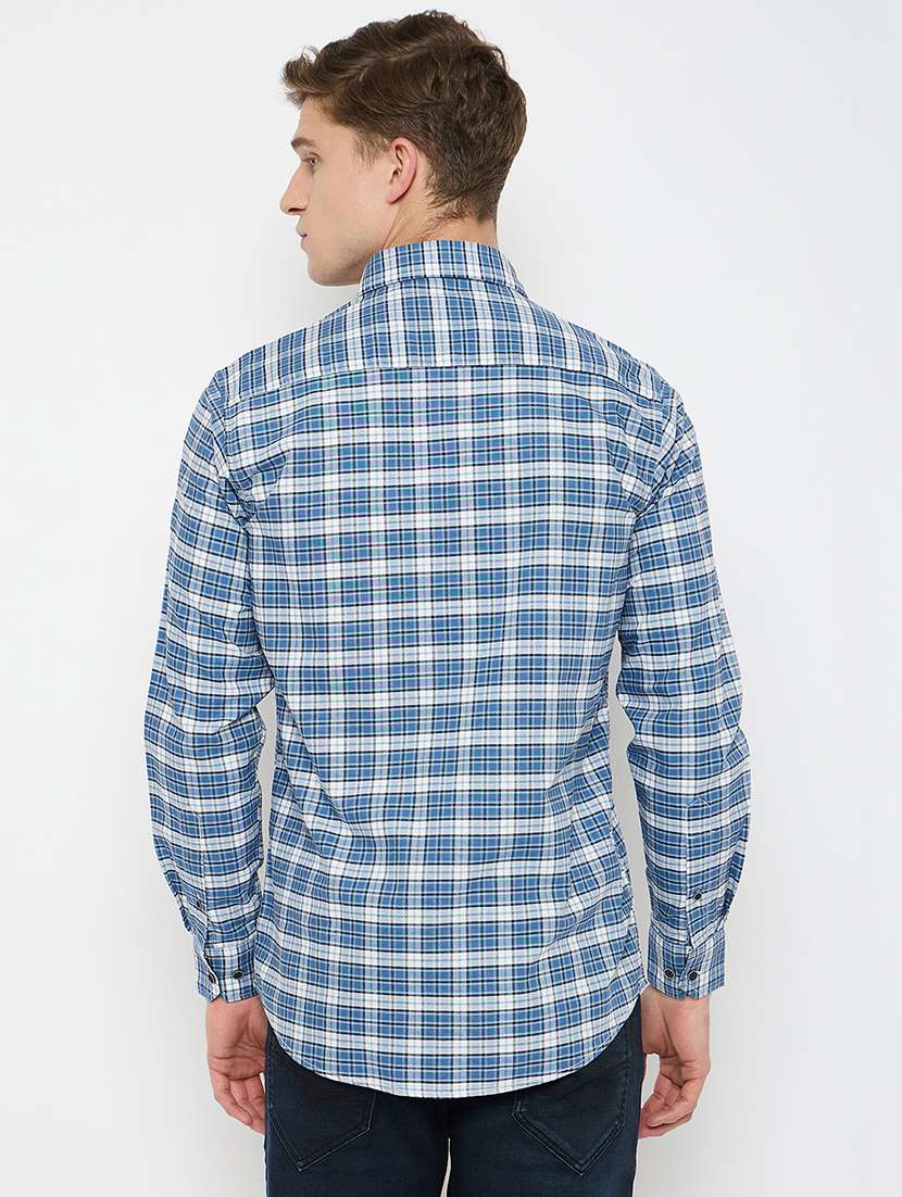 men long sleeves checkered casual shirt - 21743343 -  Standard Image - 3